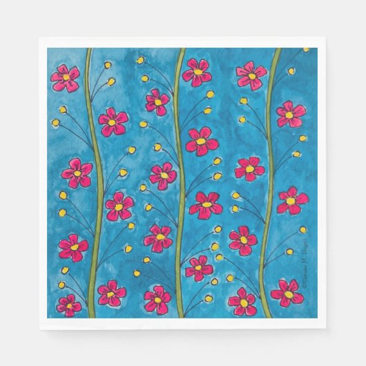 ポピー絵を描咲きパーティーナプキン スタンダードランチョンナプキン (正面)