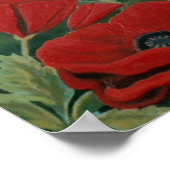 ポピー絵画フィールドズワイルドホース&バイクもしくは自転車に乗る人プリント ポスター (角)