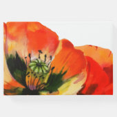 ポピー緑の水彩結婚式パーティー ゲストブック (裏面)