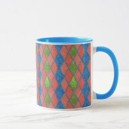 ポピー色フェイク – パッチワークRingerコーヒーマグ マグカップ