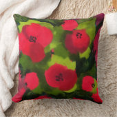 ポピー色彩の鮮やかス |美しいフローラアート クッション (ブランケット)