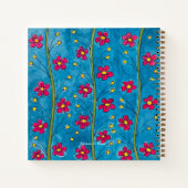 ポピー色彩の鮮やかフラワーガールスパイラルノート ノートブック (裏面)