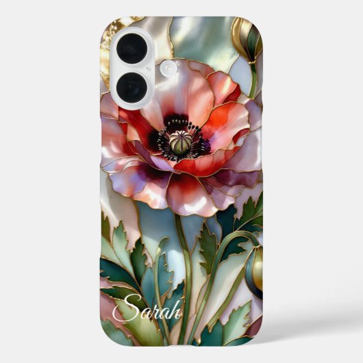 ポピー花のオーダーメイドフォンケース 花柄 Case-Mate iPhoneケース (裏面)