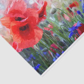 ポピー花の水の色絵画のデコペ 薄葉紙 (詳細)