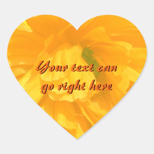 ポピー花びらハートシール ハートシール (正面)