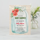 ポピー花シャワー誕生日招待状 招待状 (スタンド正面)
