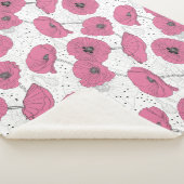 ポピー花パターン毛布 シェルパブランケット (3/4)