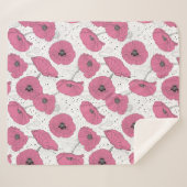 ポピー花パターン毛布 シェルパブランケット (正面(横))