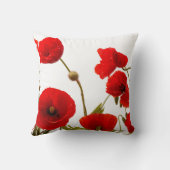 ポピー花レッドフローラカスタムカラークリスマス クッション (裏面)