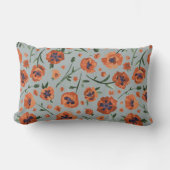 ポピー花柄デコール ランバークッション (正面)