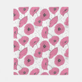 ポピー花柄フリースブランケット フリースブランケット (正面)