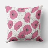 ポピー花柄装飾用クッション クッション (裏面)