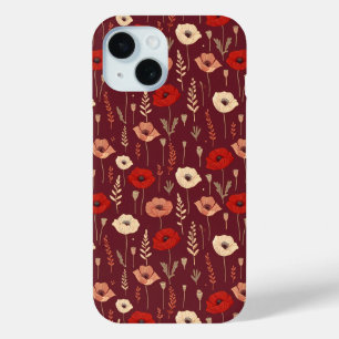 ポピー花柄 iPhone 15ケース