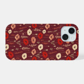 ポピー花柄 iPhone 15ケース (裏面横)