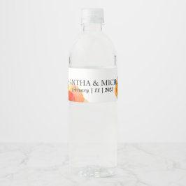 ポピー花水彩画ウェディング ペットボトルラベル