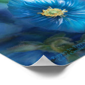 ポピー花瓶アートの青いケシのポスター/プリント ポスター (角)