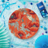 ポピー花紙プレート ペーパープレート (パーティー)