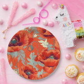 ポピー花紙プレート ペーパープレート (パーティー)