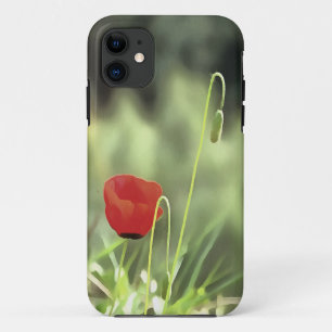 ポピー芸術的の野絵画花 iPhone 11 ケース