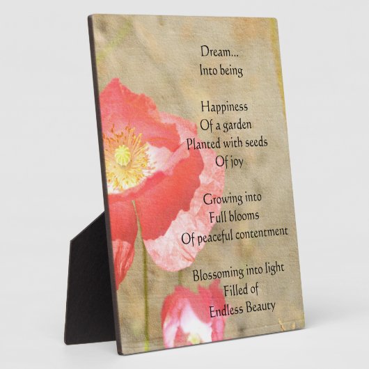 ポピー表現ハピネス詩フォトプラーク フォトプラーク (側面)