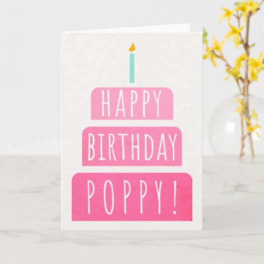 ポピー誕生日カード カード (黄色い花)