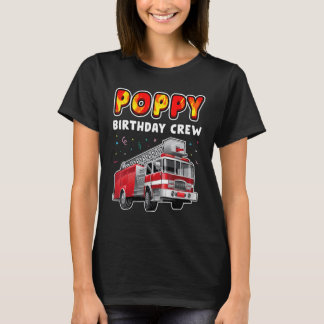 ポピー誕生日クルーパーティー消防車ボーイキッズファイヤー Tシャツ