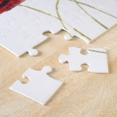 ポピー赤い花の水色ワイルドフラワー自然J ジグソーパズル (側面)