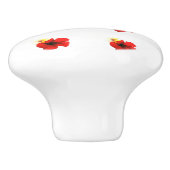 ポピー赤い花柄 セラミックノブ (側面)