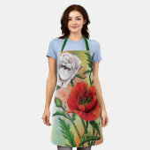 ポピー赤と白ズエプロン エプロン (着用した状態)