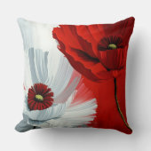 ポピー赤と白ズ クッション (正面)
