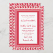 ポピー赤と白フローラ結婚式招待状 招待状 (正面/裏面)