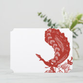 ポピー赤ヴィンテージモダン孔雀ウェディング招待 招待状 (スタンド正面)