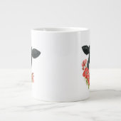 ポピー農場 – 花と牛 ジャンボコーヒーマグカップ (正面)