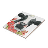 ポピー農場 – 花と牛 タイル (側面)