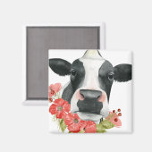 ポピー農場 – 花と牛 マグネット (正面/裏面)