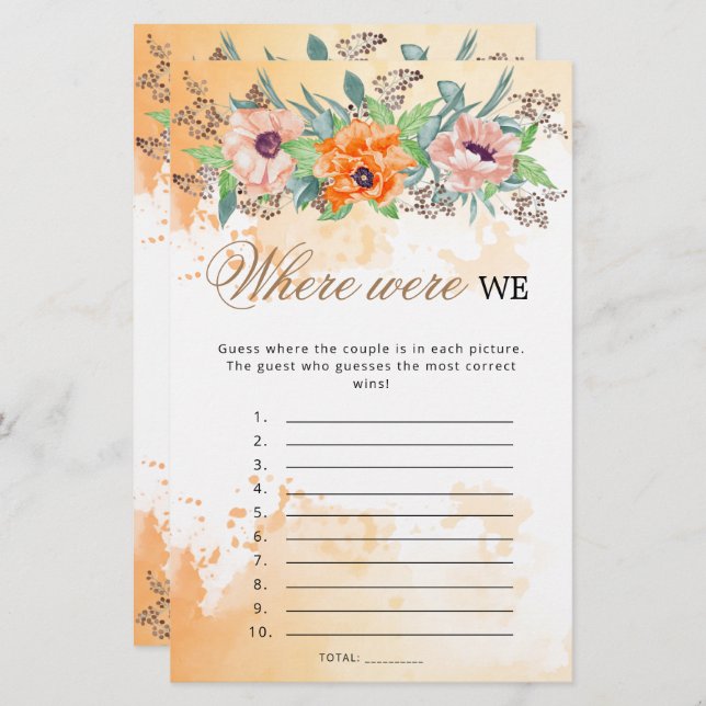 ポピー達どこにいたかブライダルシャワーゲーム (正面/裏面)