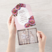 ポピー開花 |エレガントフローラ結婚写真 オールインワン招待状 (貼ってはがせる)