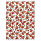 ポピー類、赤と緑が白 テーブルクロス (正面)