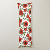 ポピー類、赤と緑が白 ボディピロー (裏面 (縦))