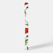 ポピー類、赤と緑が白 iPhoneケース (左側面)