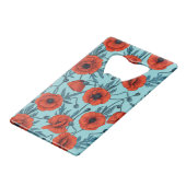 ポピー類、赤と青がプールブルー クレジットカード栓抜き (正面アングル)