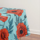 ポピー類、赤と青がプールブルー テーブルクロス (インサイチュ)