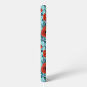 ポピー類、赤と青がプールブルー SAMSUNG GALAXYケース (左側面)