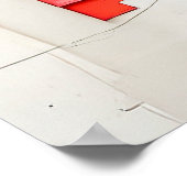 ポピー鮮やかインモダン抽象芸術スタイル ポスター (角)