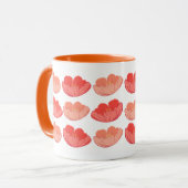 ポピー11オンス。オレンジ色の白色セラミックマグカップ マグカップ (正面左)