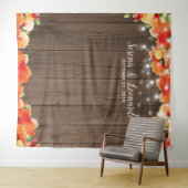 ポピー ウェディング フォトブース ラスティック ストリング ライト タペストリー (インサイチュ(横))