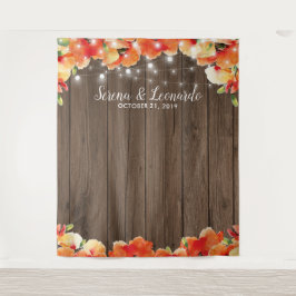 ポピー ウェディング フォトブース ラスティック ストリング ライト タペストリー