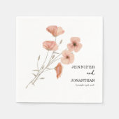 ポピー・オレンジフラワー結婚ズ スタンダードカクテルナプキン (正面)