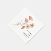 ポピー・オレンジフラワー結婚ズ スタンダードカクテルナプキン (角)