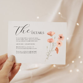 ポピー・オレンジ結婚の花の詳細 出欠カード